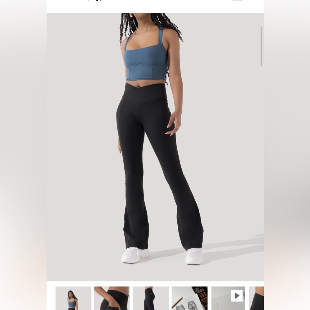 Popflex Supersculpt Bell Bottom Leggings with Pockets - Black